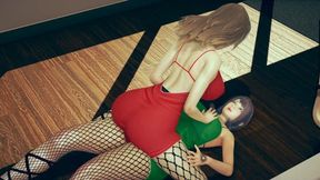 Enticing Clothed Lesbian Pussy Humpping And Grinding Fun At Office Room