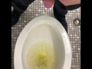 Peeing in a public restroom really had to go