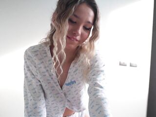 Russian horny cutie widens her legs