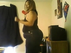 Curvy Ebony Cam Girl Plays with Fruit