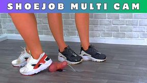 Stomping You Cum Under Our Nike Huaraches - 190 Shoejob Multi Cam - Goddess Amber - Miss Lucy - Trainers Trainer Footjob Heeljob Cumshot  Trampling