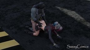 batman fucking harley in abondoned train station