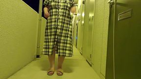 Married slut caught masturbating in apartment aisle