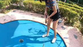 Amateur Thai teen is really bad at minigolf but good at sex