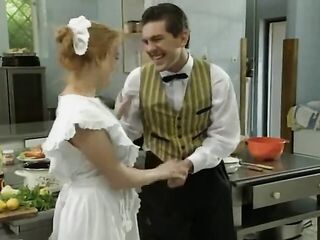 Cute Domestic Worker with Gorgeous Melons Is Enticed by Butler