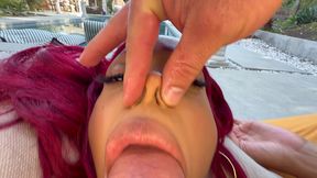 horny redhead babe kaykay enjoy my cock in pov