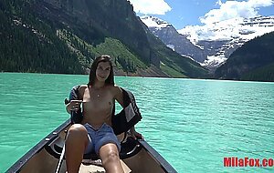 Mila fox, sream pie at the lake.