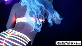 Samantha gets off in this super hot black light solo