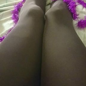 Sissy legs in black leggings