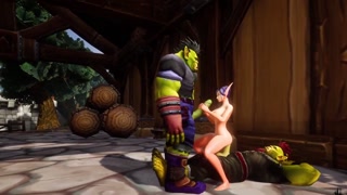 Elf has a Threesome with Two Orcs | Warcraft Porn Parody