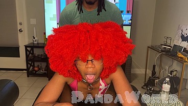 Ebony Redhead Doggy POV Creampie