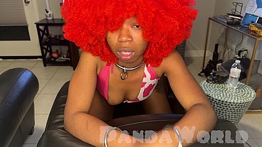 Ebony Redhead Doggy POV Creampie