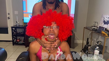 Ebony Redhead Doggy POV Creampie