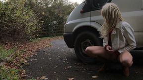 Crossdresser carpark flasher
