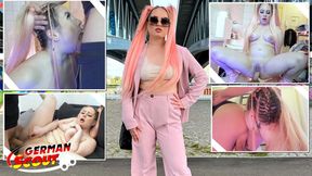 GERMAN SCOUT - Pink Hair Teen Maria Gail Gets Rough Sex