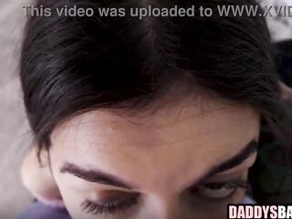 Sloppy step daughter punished by angry step dad