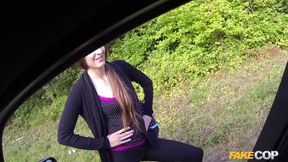 Fake Cop - Hard Fucked in the Car by a Tight Pussy and Deep Throat Blowjob