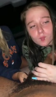 BBC in the Backseat: Blonde Teen (18+) & White Wife Suck Thick Cock