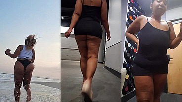 Beach Thong - Mini Skirt - Leg Tease - BBW - Puerto Rican Woman - Erotica - Sensual - Fantasy