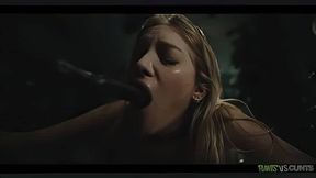 Bella Spark got her asshole destroyed by big black tentacle