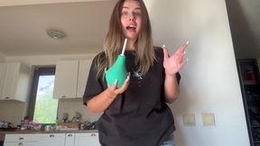 Inflating My Belly with a Pump and Fart