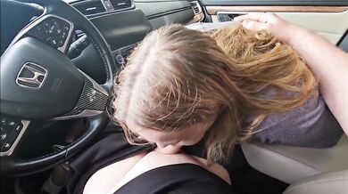 MILF BJ in carpark then facial on concrete