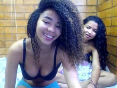 Two gorgeous ebony teens indulge in lesbian love on webcam