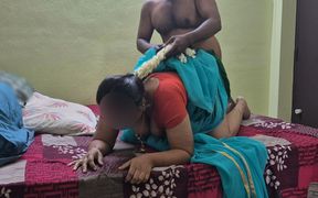 Sexy Body Desi Wife in Red Blouse & Saree Missionary and Doggy Style Pussy Creampie Fucking