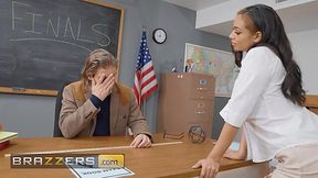 Young student fucks the professor straight on the the desk