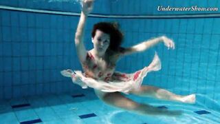 Adorable smoking babe beauty Edwiga underwater