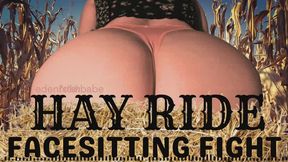 Hayride Facesitting Fight - Chased and Pinned in a Corn Maze Audio-Visual