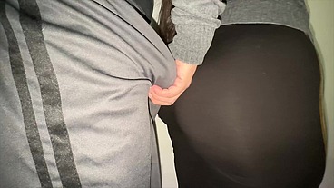 Big-assed Woman Grabs Stranger's Dick