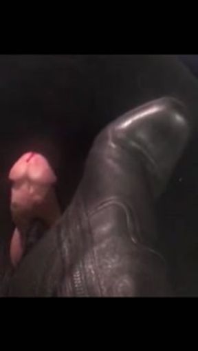 My Prada Knee High Leather Boots made the bestie so excited he shoots his load quickly.