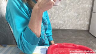 Stepmom drinks coffee with stepson's sperm hugest creampie taboo bdsm