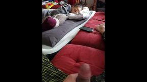 Covid got me Bored so I Started jerking off in front of my mother in law