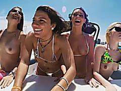 Besties boat party leads into group sex