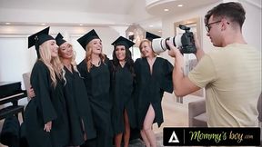MOMMY'_S BOY - Excited Graduating MILFs REVERSE GANGBANG Their Photographer To Celebrate The Occasion