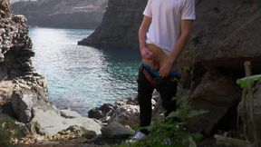 Twink Cum In Paradise raw public jerking off cumshot outdoors