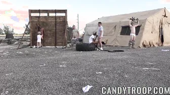 Black cadet fucked by hung commanding officer in outdoor group session
