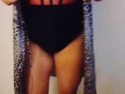 Sexy cheetah in lingerie tease