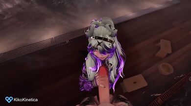 Horny anime girl deepthroats your dick in 3D VRchat POV