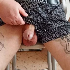 mother-in-law jerks off my cock and watches a powerful shot of sperm close up