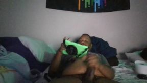 Friend watched anime while I jerked off thick cock got destroyed by multiple cumshots
