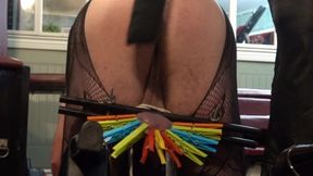 Ball Vice Humbler and Clothespin CBT with Hot Wax in The Dungeon of Lady Diva Cane