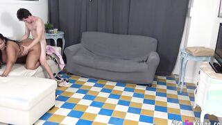 Latin cleaning lady makes a young dude happy with a SPECTACULAR POUNDED