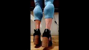 Down Under Jeans and Wedged High Heels Flex