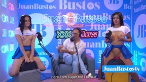 Hot latina stepsisters riding the FUCK MACHINE together on JuanBustosPodcast