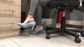 OFFICE HIGH HEELS BLUE STILETTO PUMPS - MP4 Mobile Version