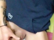 Love cum video for girlfriend on her pink blanket