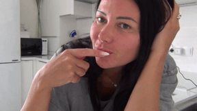 I rub my teeth with my finger a